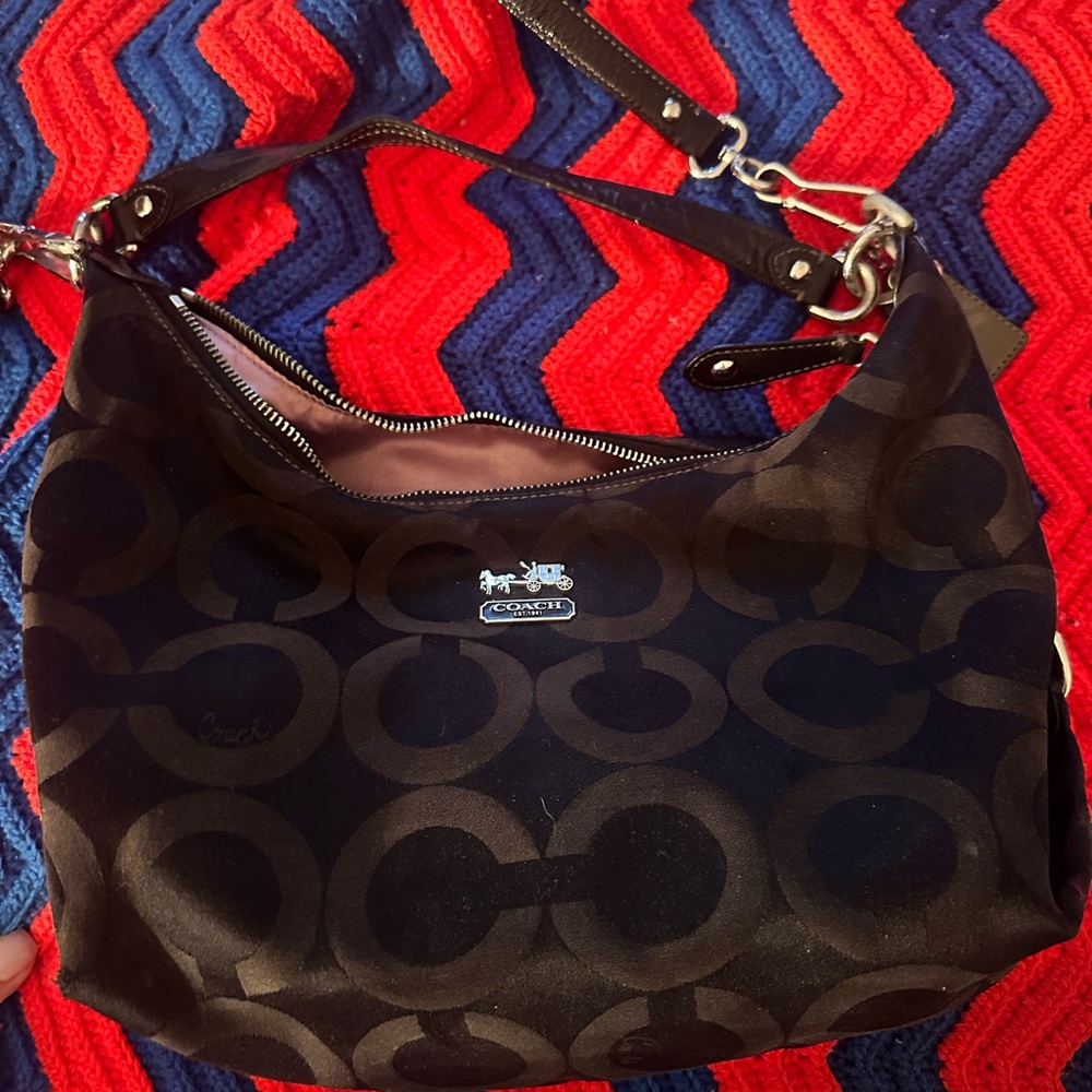 Coach Black Signature Shoulder Bag